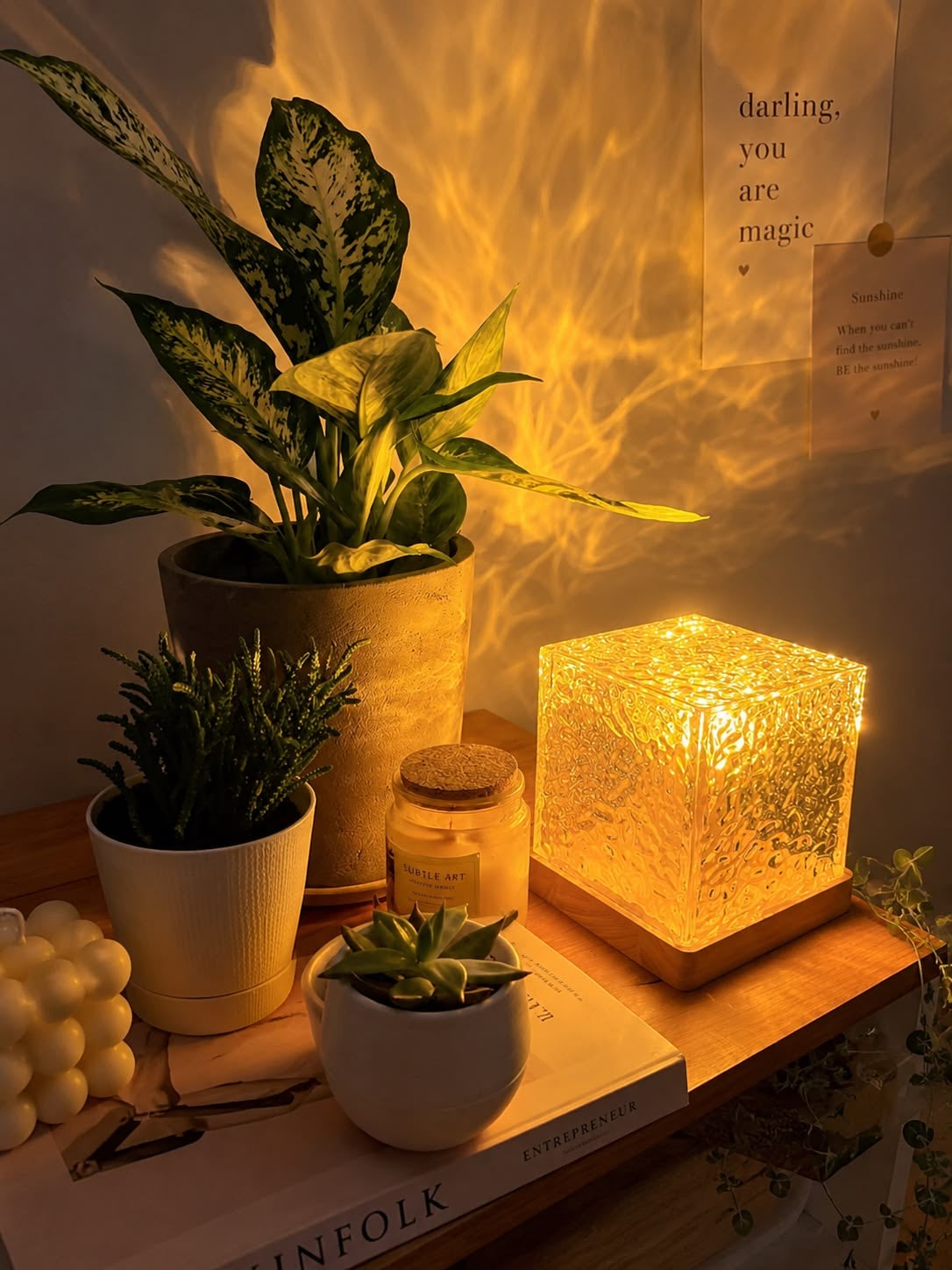 Lampe Cube Effet Eau – 16 couleurs + télécommande