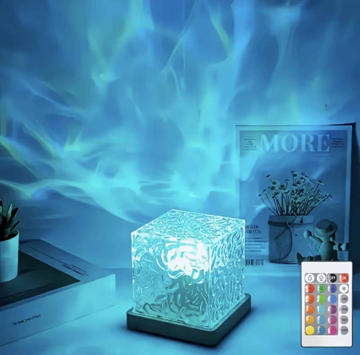 Lampe Cube Effet Eau – 16 couleurs + télécommande